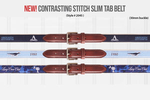 Contrasting Stitch Slim Tab Belt (2045)