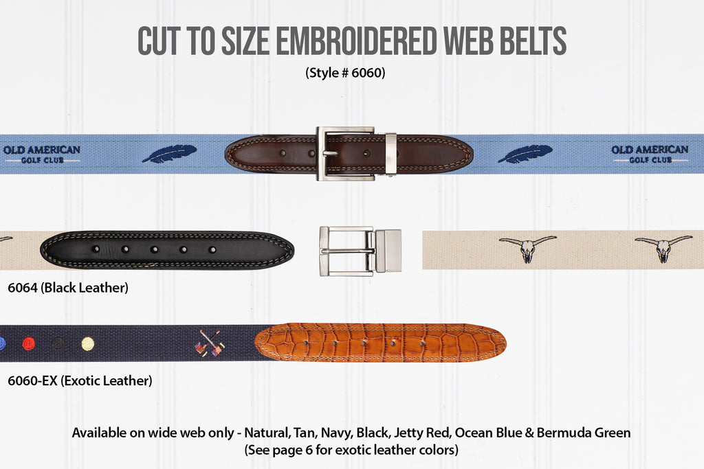 Cut To Size Embroidered Web Belts