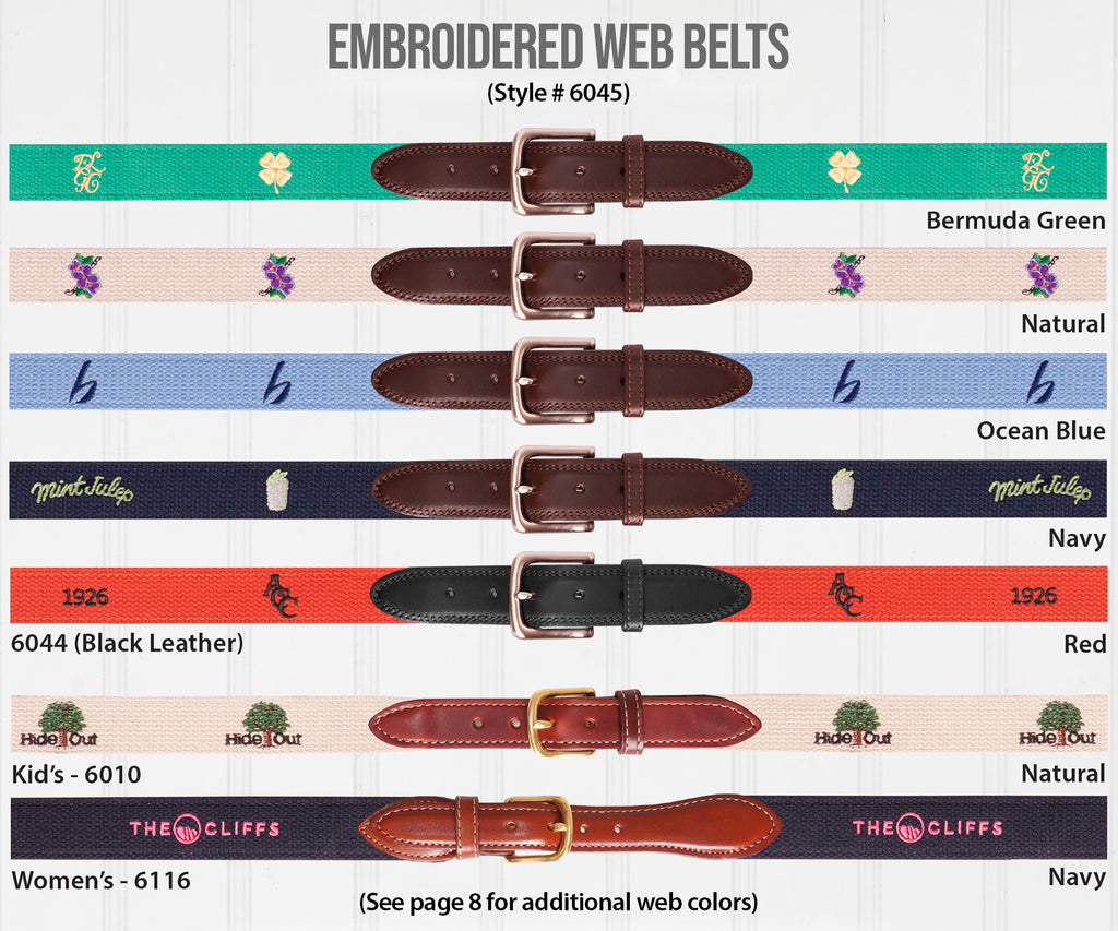 Embroidered Web Belts