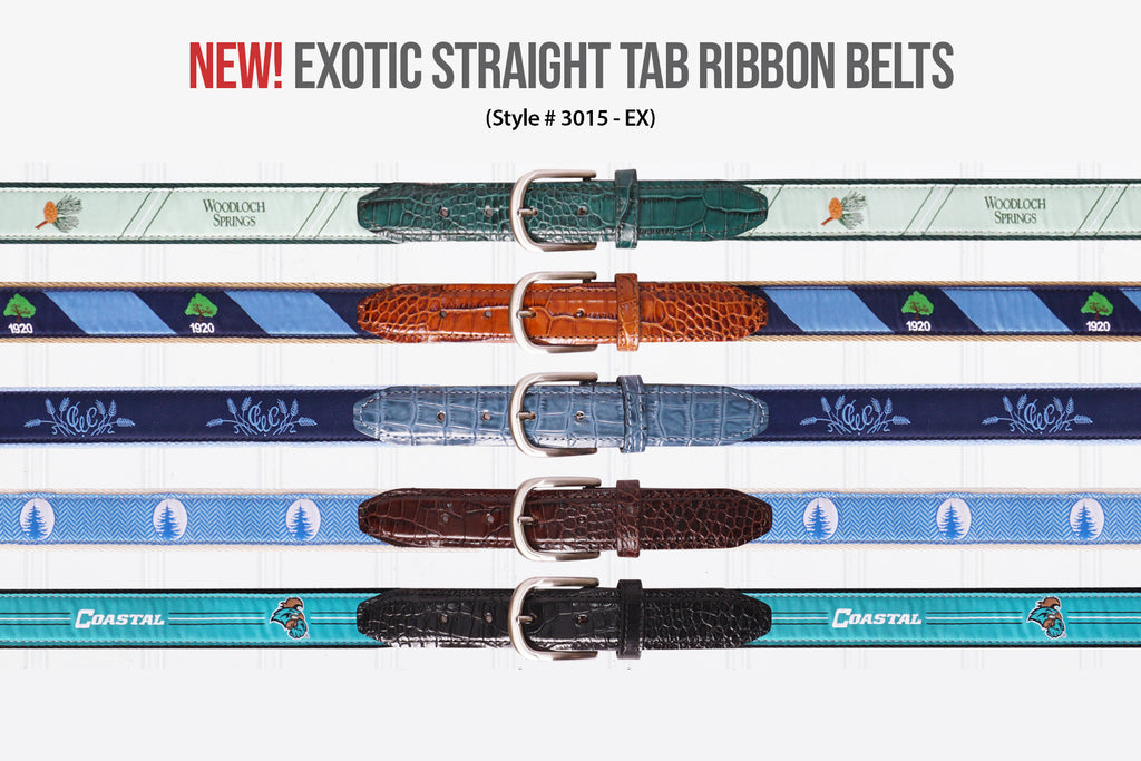 Exotic Straight Tab Ribbon Belts