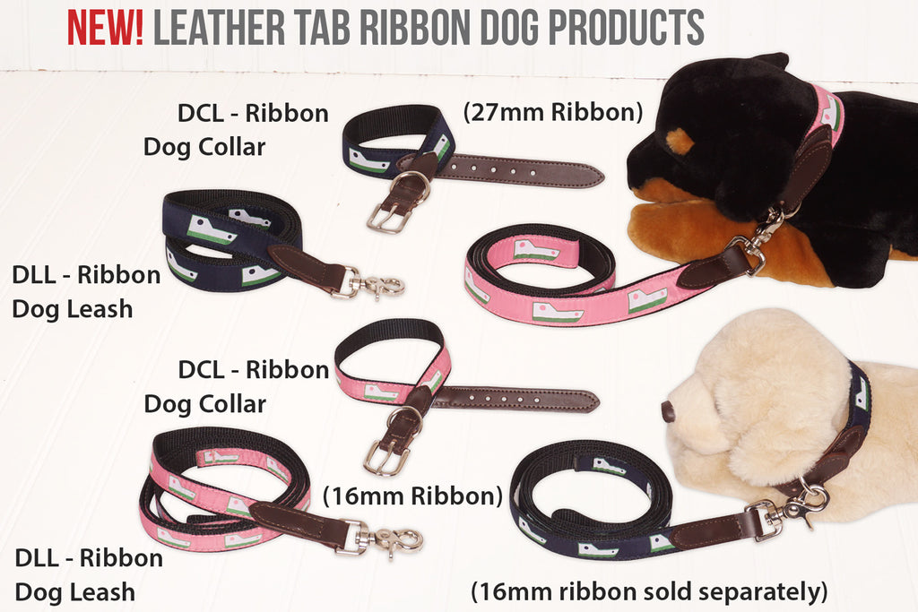 Leather Tab Ribbon Dog Products