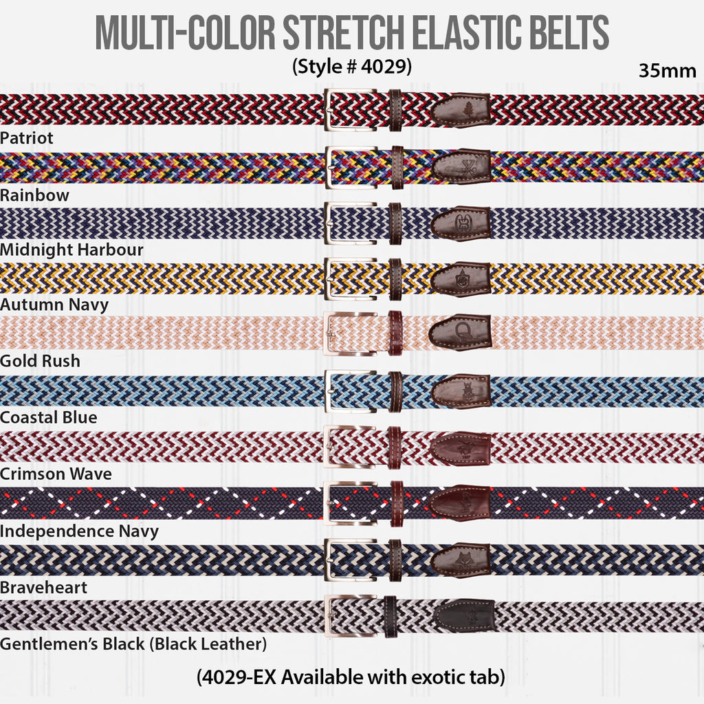 Multi-Color Stretch Elastic Belts