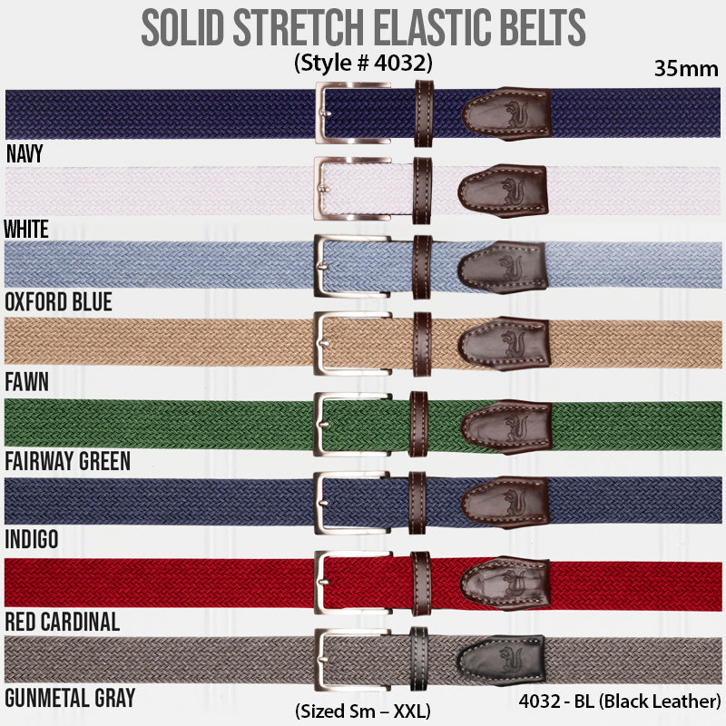 Solid Stretch Elastic Belts With Post Through