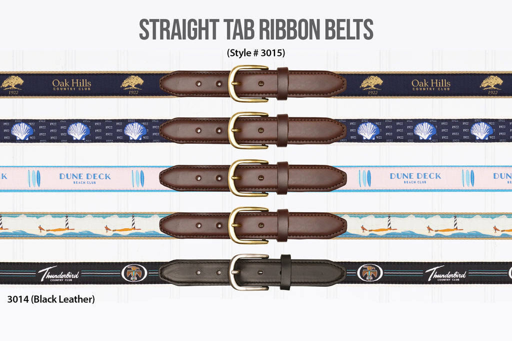 Straight Tab Ribbon Belts