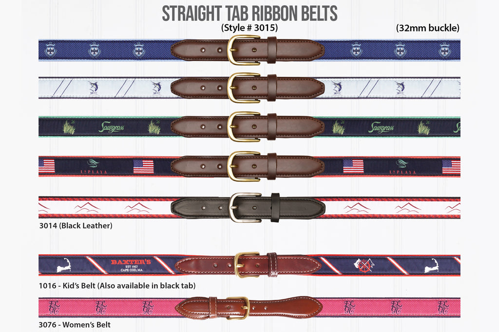 Straight Tab Ribbon Belts