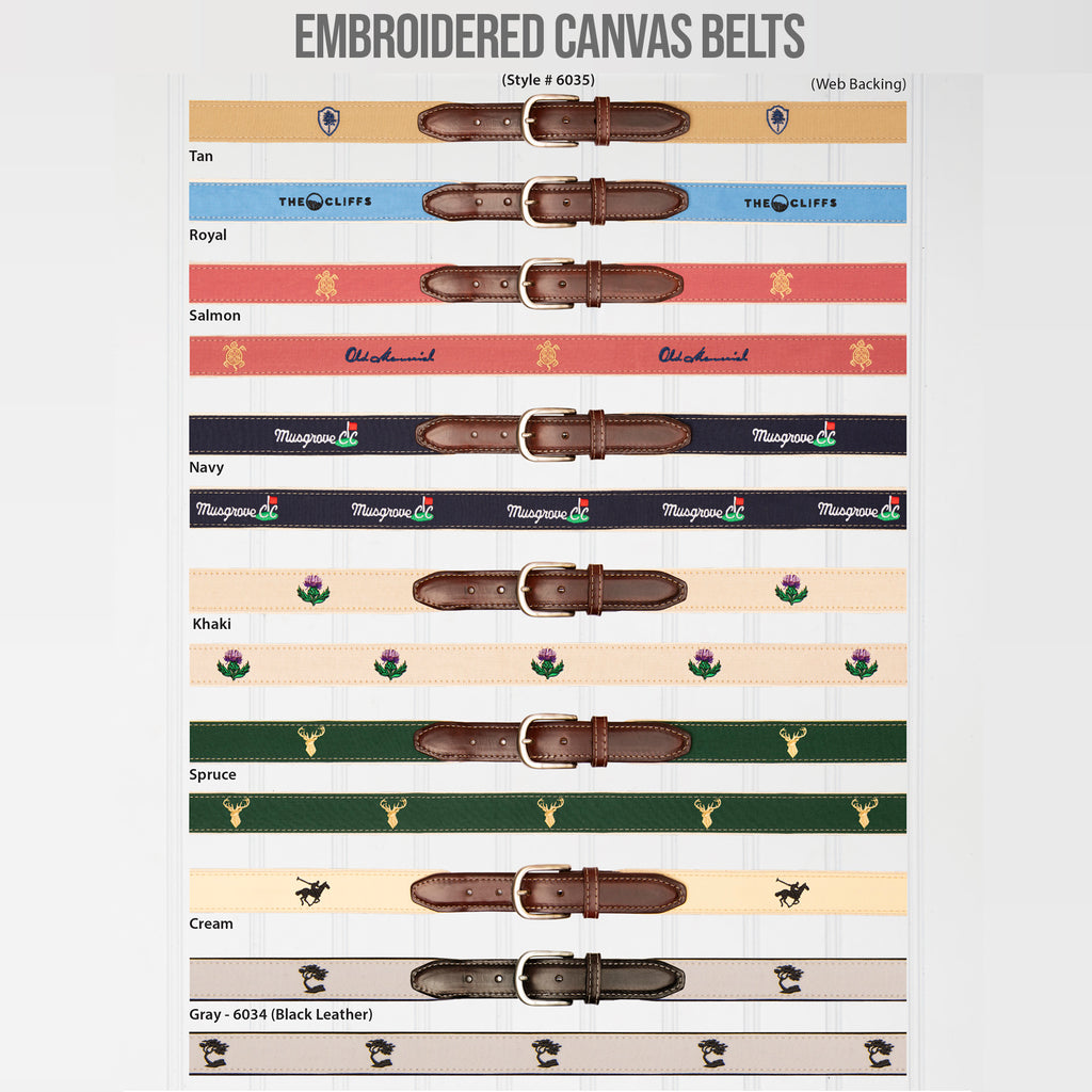 Embroidered Canvas Belts
