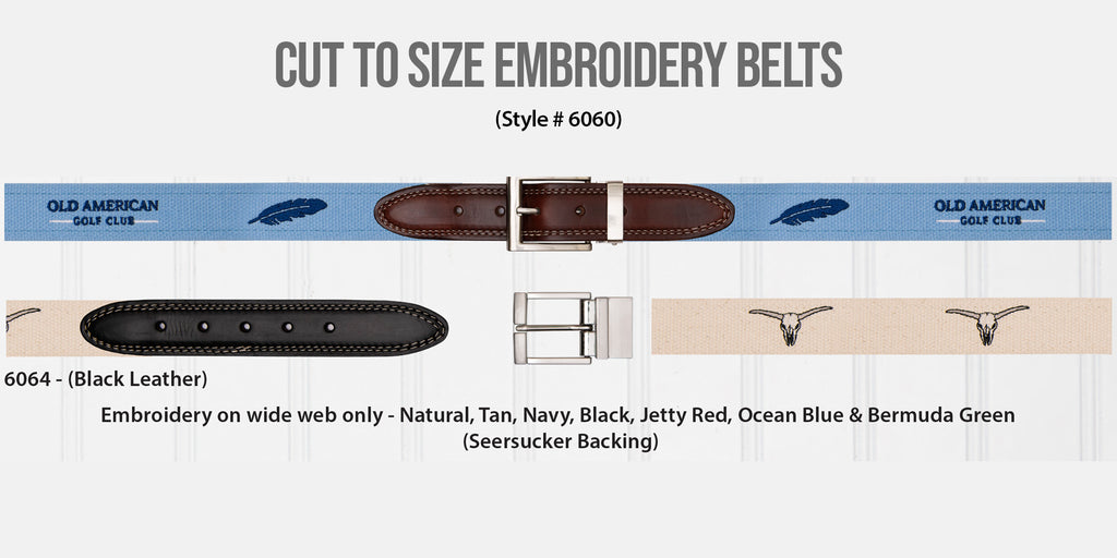 Cut To Size Embroidered Web Belts