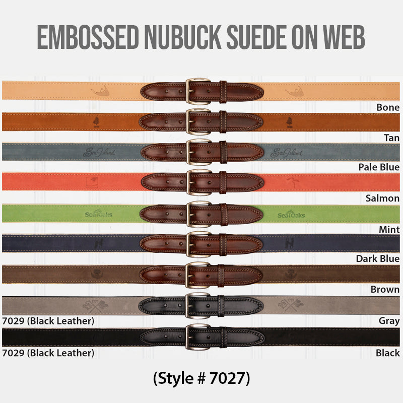 Embossed Nubuck Leather Belts