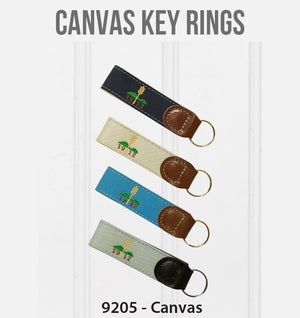 Embroidered Canvas Key Rings