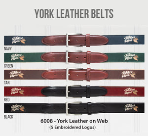 Embroidered York Leather Belts
