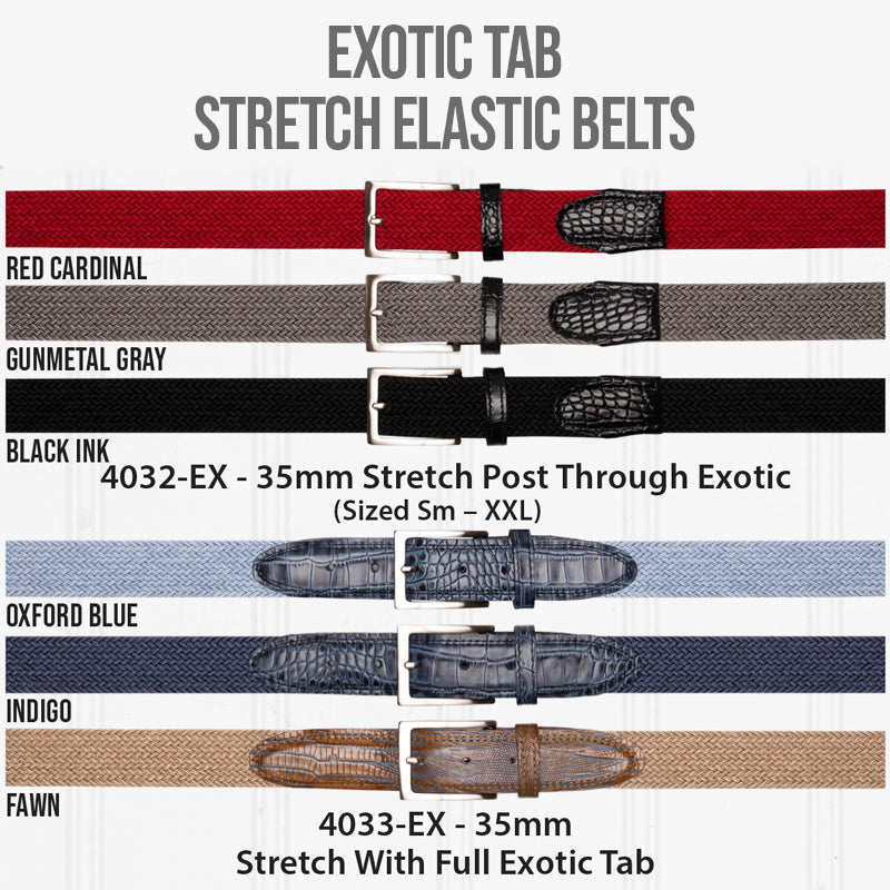 Exotic Tab Stretch Elastic Belts