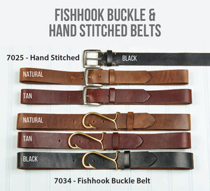 Fishhook Buckle & Hand Stitched Belts