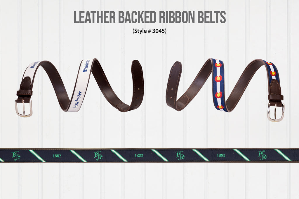 Leather Backed Ribbon Belts