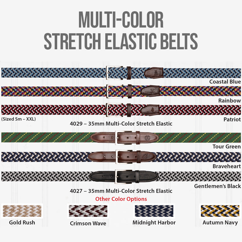 Multi-Color Stretch Elastic Belts