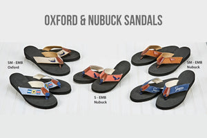 Embroidered Oxford & Nubuck Sandals