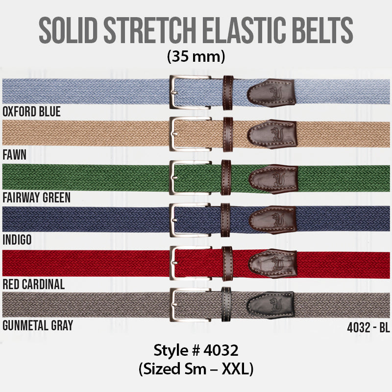 Solid Stretch Elastic Belts With Post Through