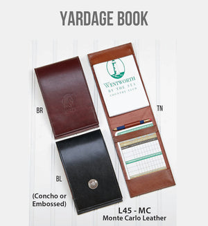 Yardage Book with Embossing Stamp or Concho